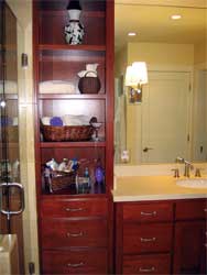 Master bath custom cherry cabinets