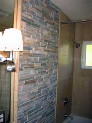 Guest bath accent stone